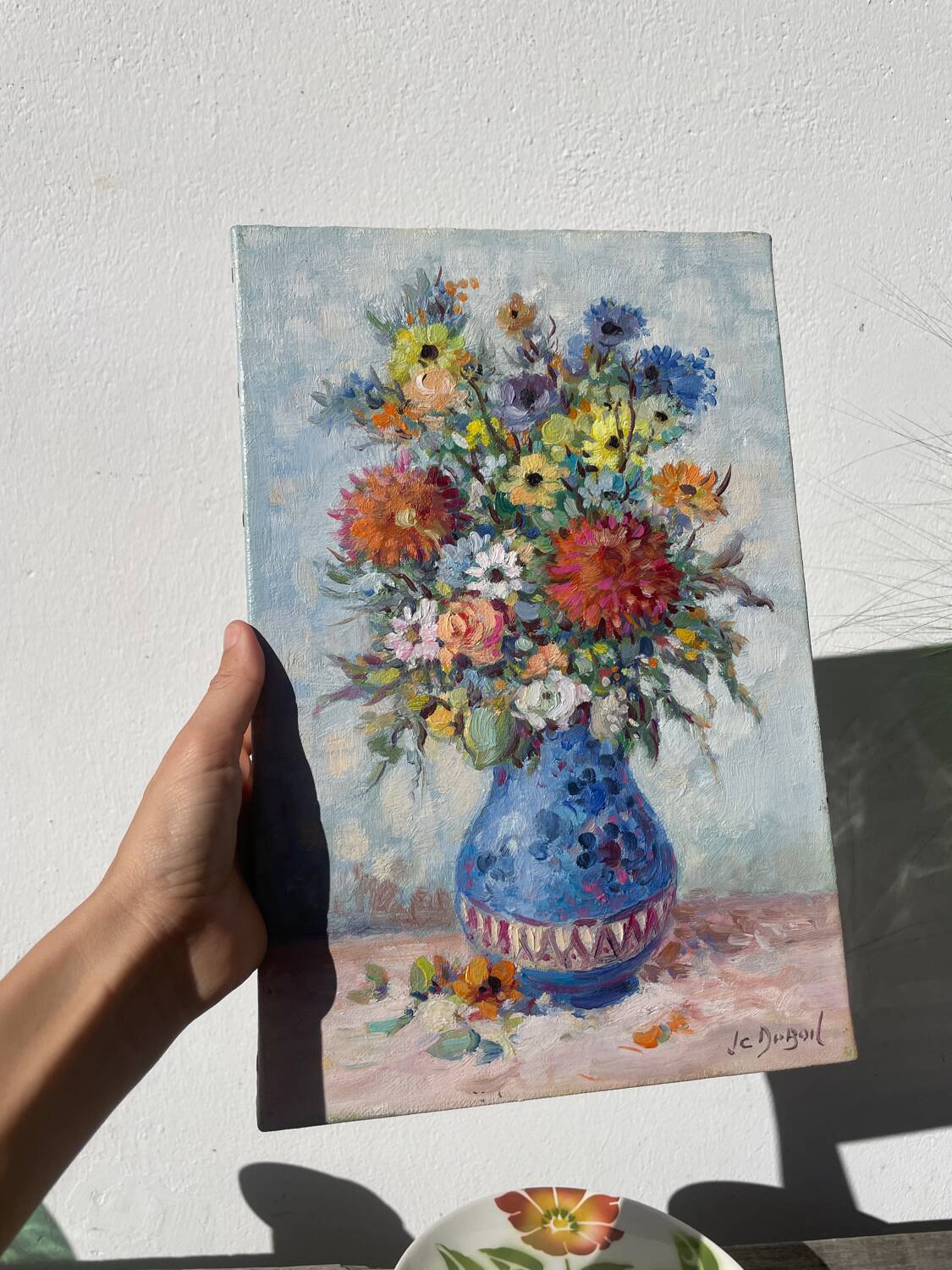 Flower bouquet painting signed Duboil