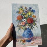 Flower bouquet painting signed Duboil