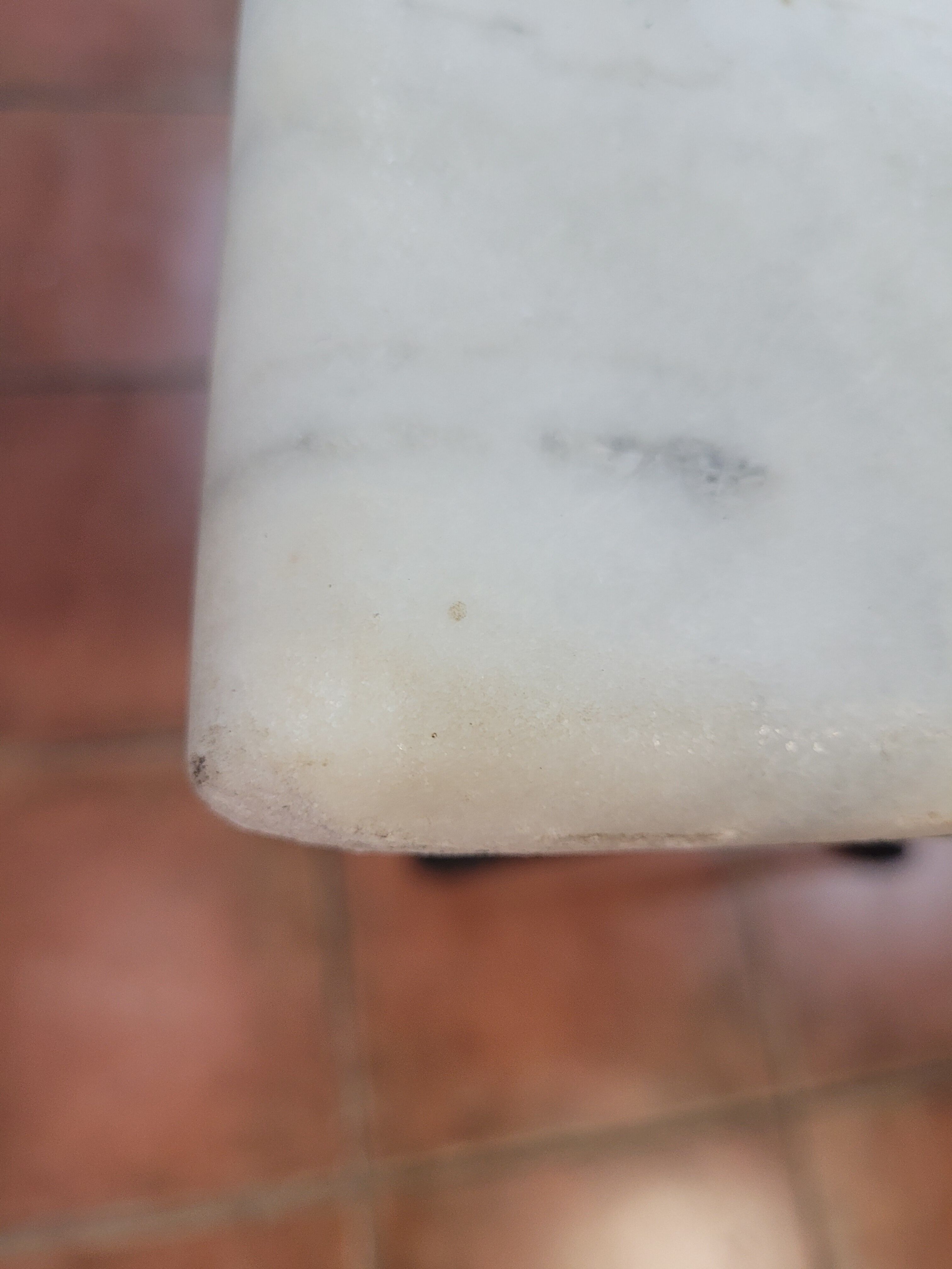 Bistro table base cast iron over marble