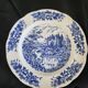 Lot de 4 assiettes en porcelaine Pyroblan au décor vintage bleu et blanc