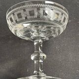 6 Baccarat champagne glasses engraving 3458