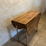 Vintage aluminum/wood table 1960/70