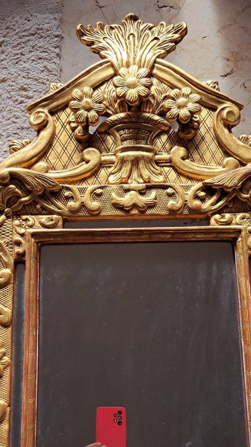 Golden mirror with pareclises from Baucaire