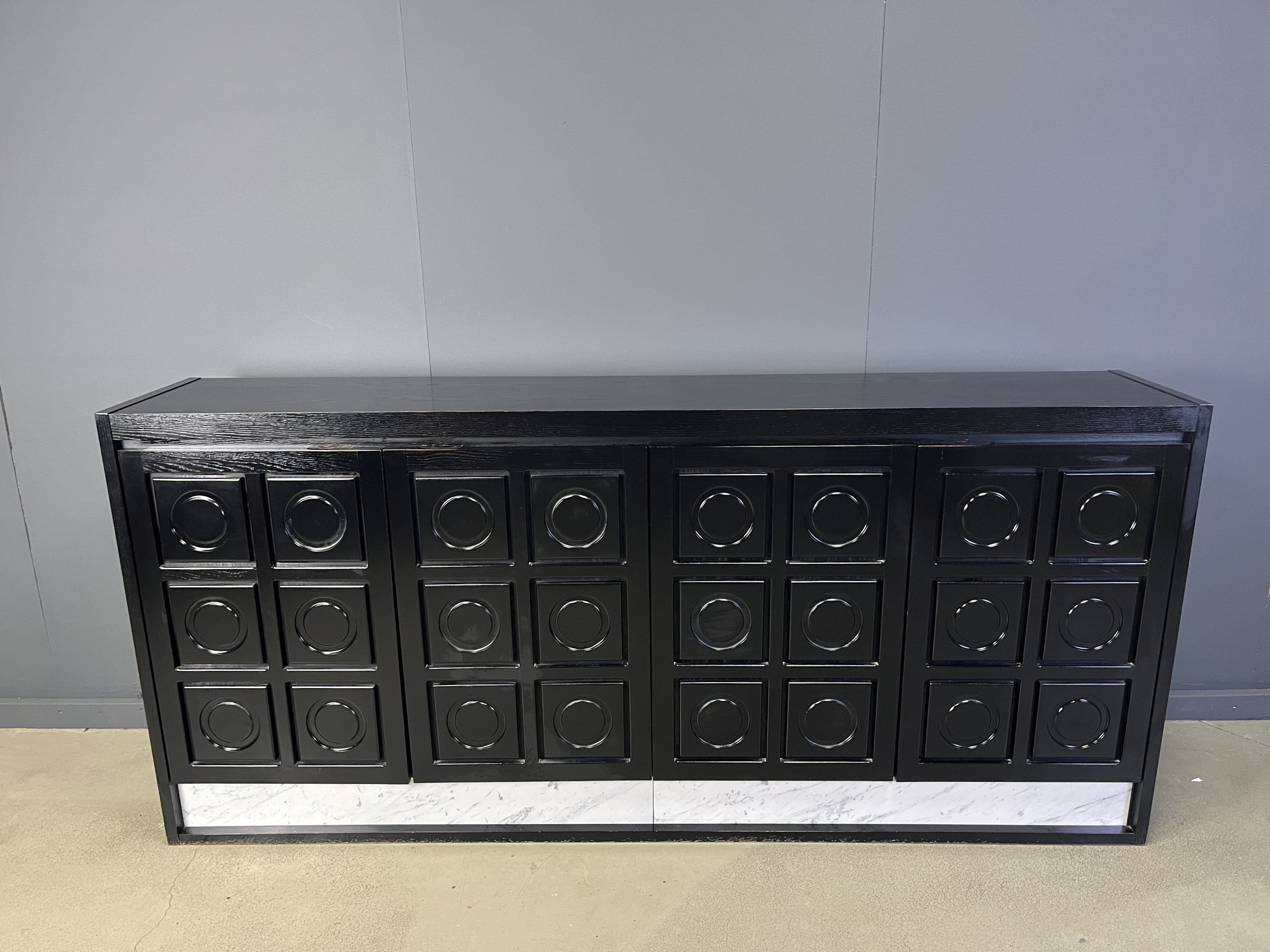 Black brutalist credenza, 1970s