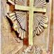 Panneau d’église en bois doré sculpté XIX