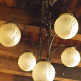 art deco globe chandelier