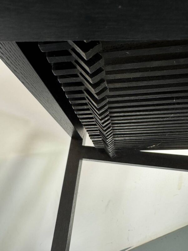 2 tabourets de bar modernistes en bois noir et acier par Ruud Jan Kokke, années 1980
