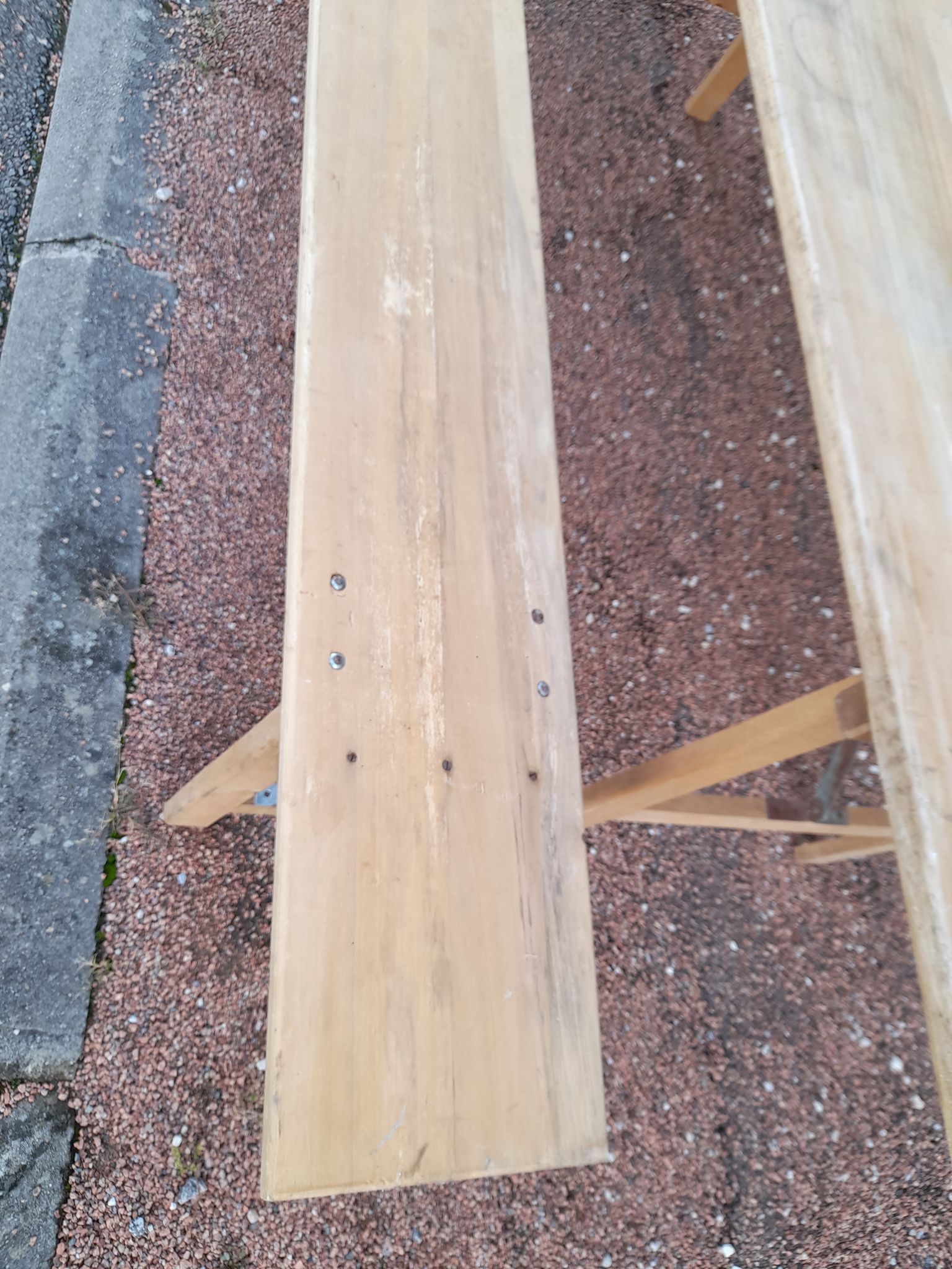 Table and folding benches of bistro guinguette -2m20