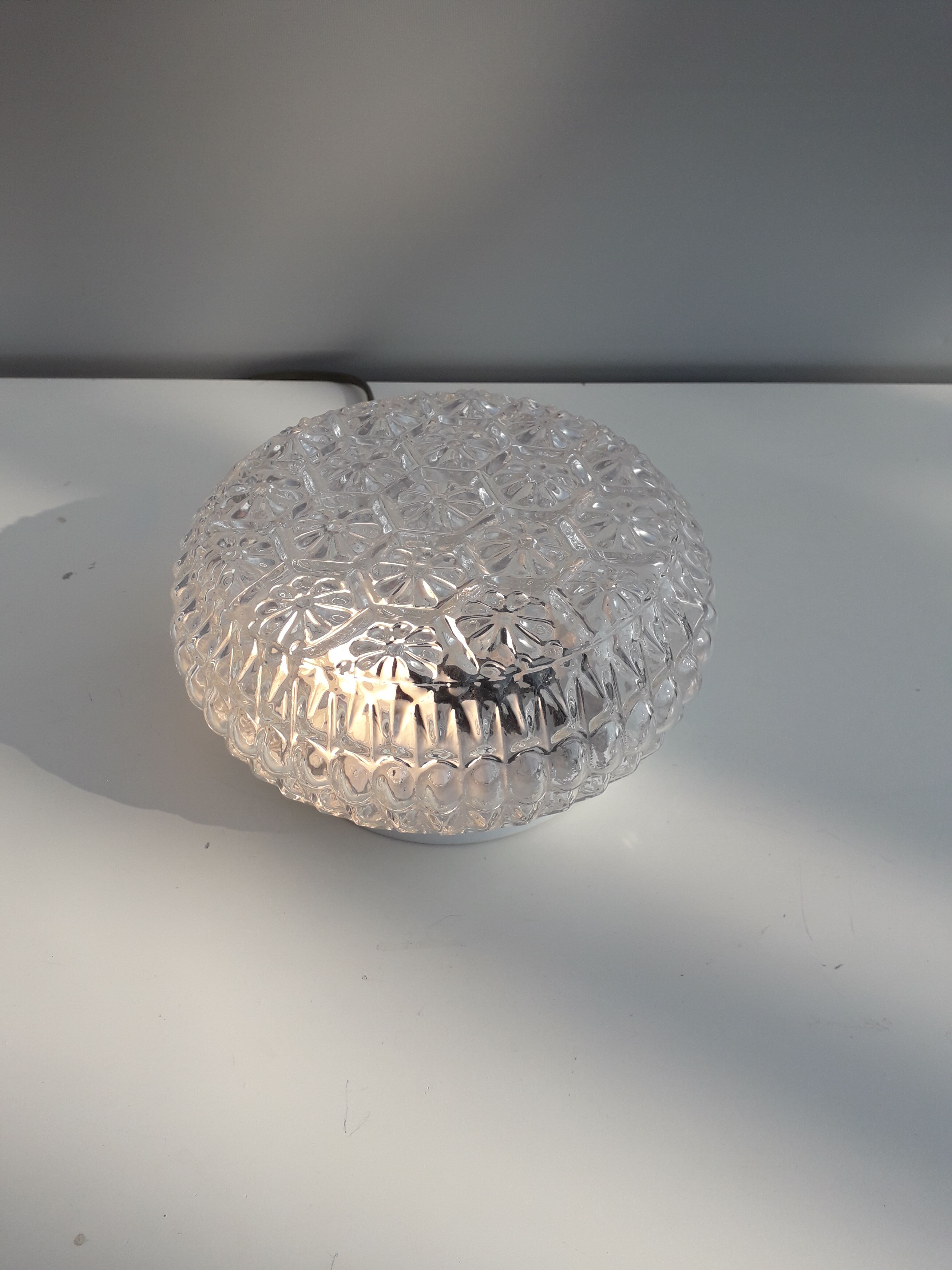 Vintage ceiling lamp glass molded