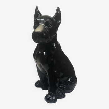 Vintage ceramic black dog