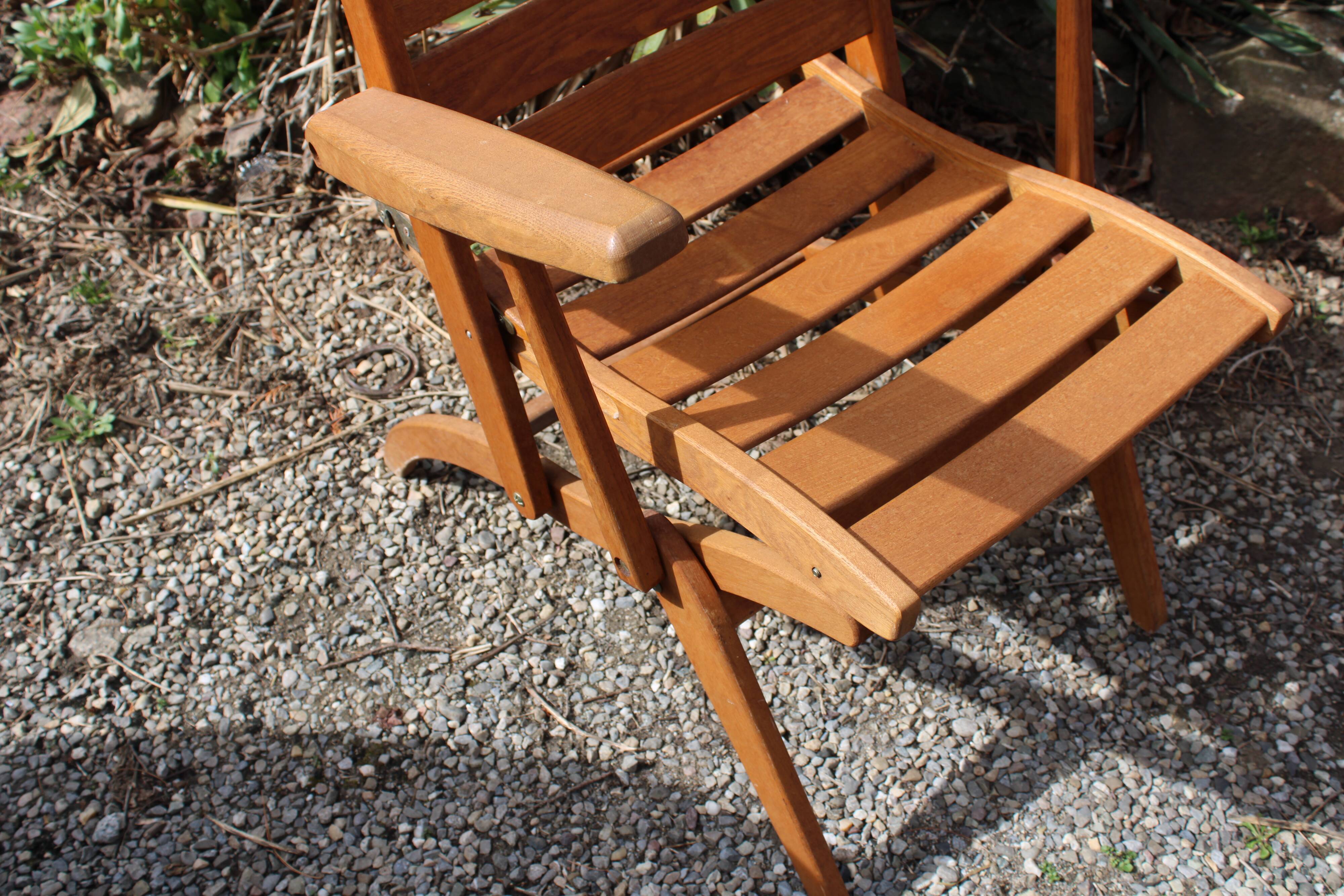Pair of teak garden chairs 50s