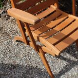 Pair of teak garden chairs 50s