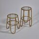Pair of vintage mid century bamboo ice glass flower stands