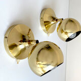 Pair Vintage Spot Wall Lamp, 60s. Brass Globe