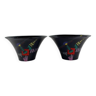 Pair of geometric pattern cups