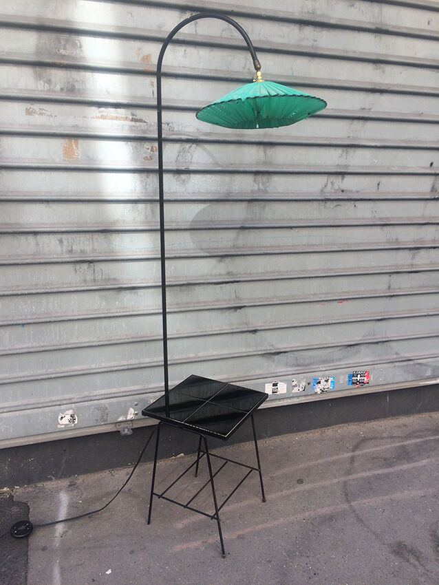 Tripod metal foot lamppost with tablet, 1950