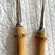 Serving cutlery with bamboo and stainless steel handles