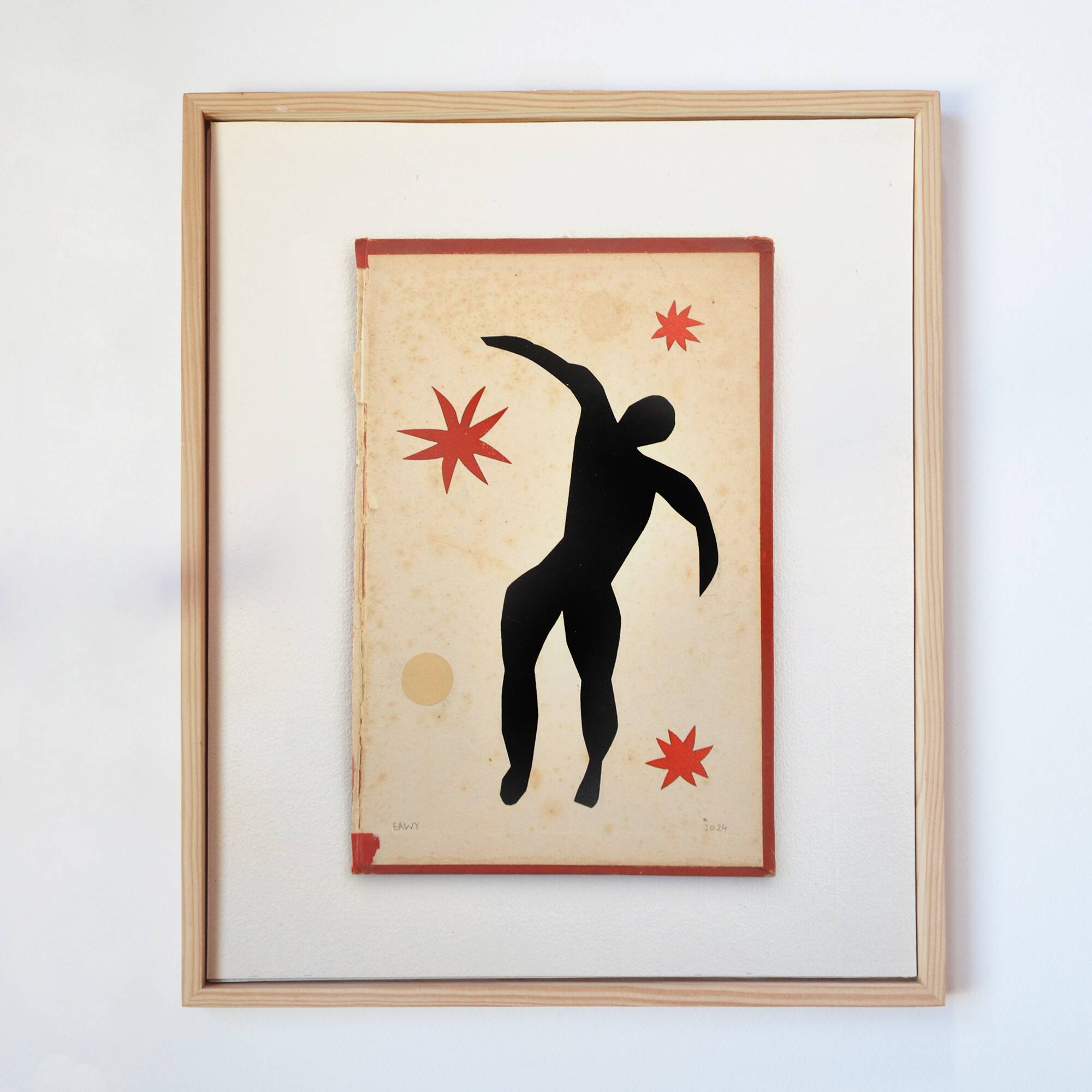 Collage on old book cover after H. Matisse