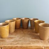 7 tasses ou verres Digoin en grès
