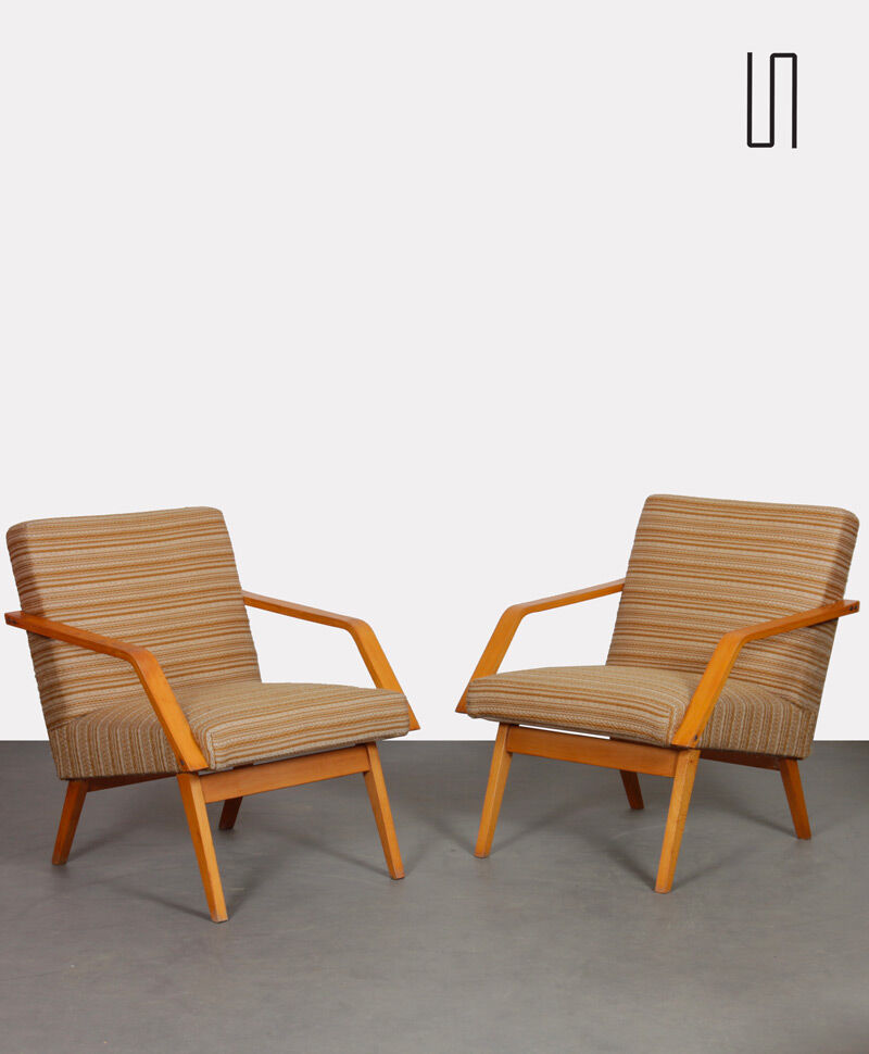Pair of wooden armchairs from the 1970s