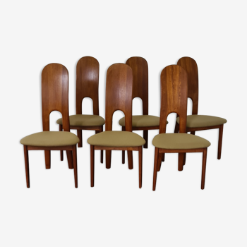 Set de  6 chaises à manger vintage danoises par Niels Koefoed