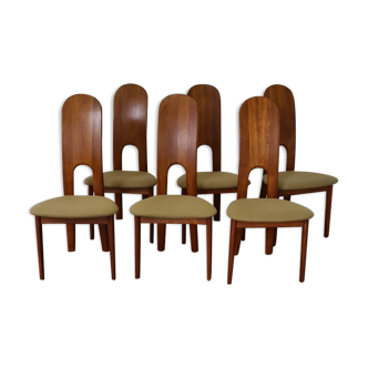 Set de  6 chaises à manger vintage danoises par Niels Koefoed