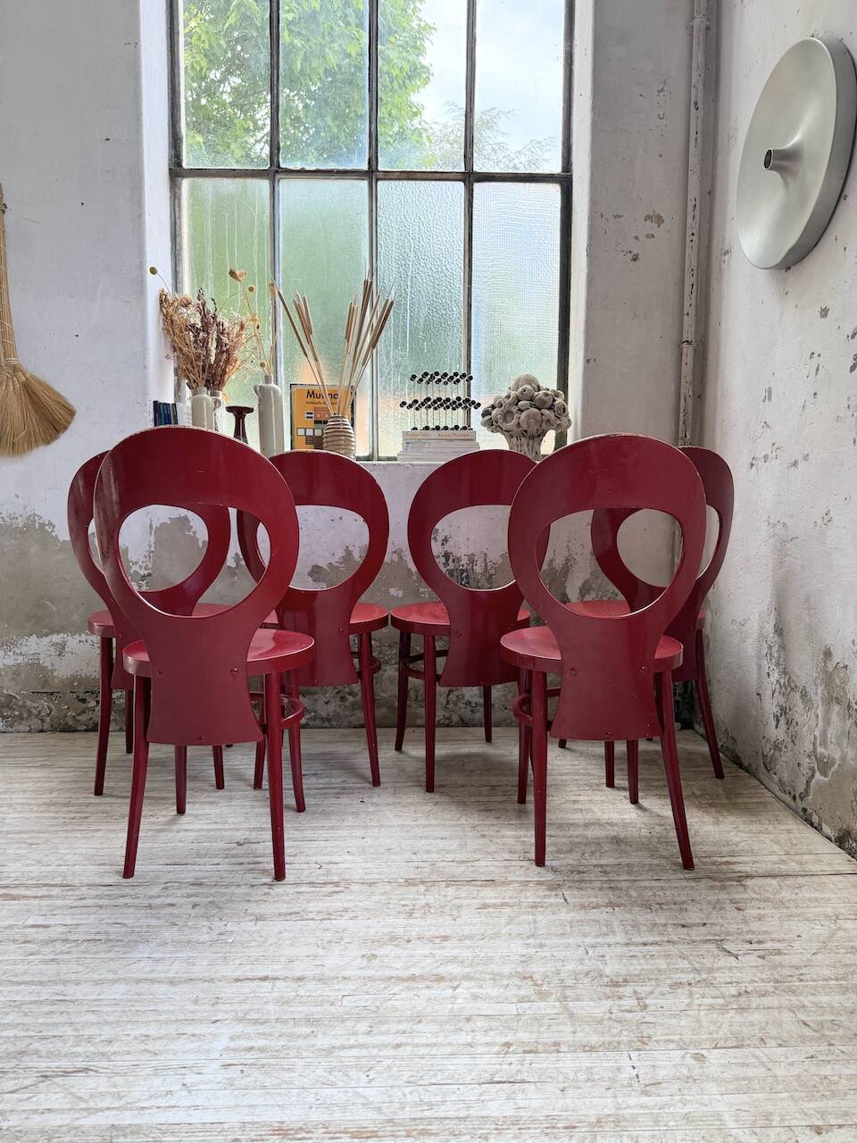 Set of 6 Baumann bistro chairs, Mouette model