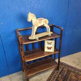 Vintage rattan bookcase shelf