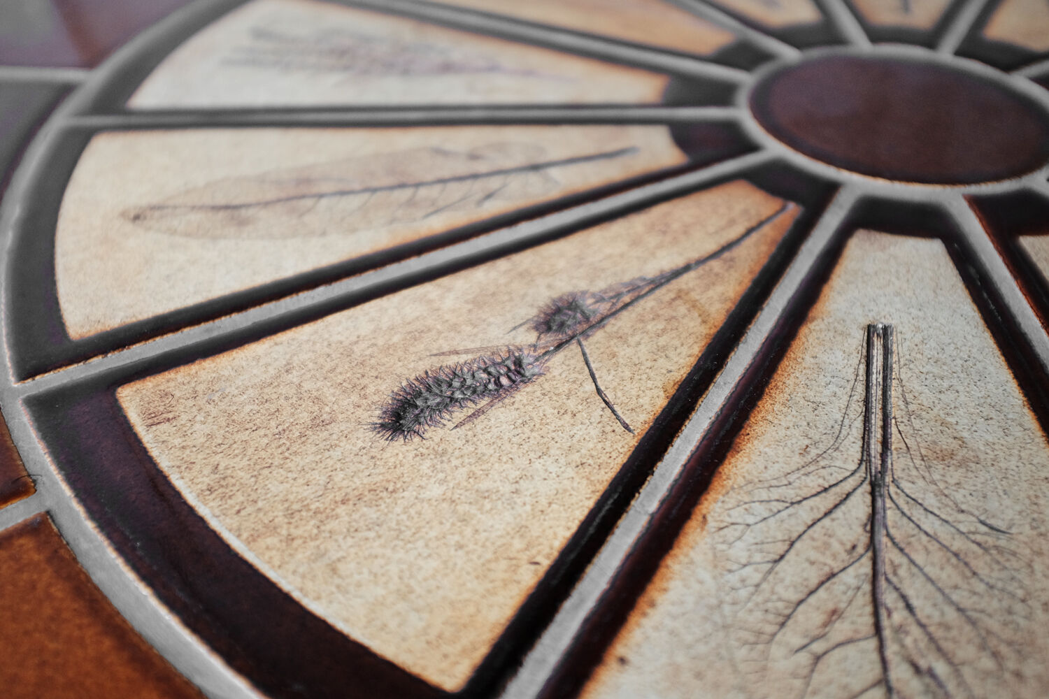 Coffee table "herbarium" oval bu Roger Capron in ceramic circa 1965