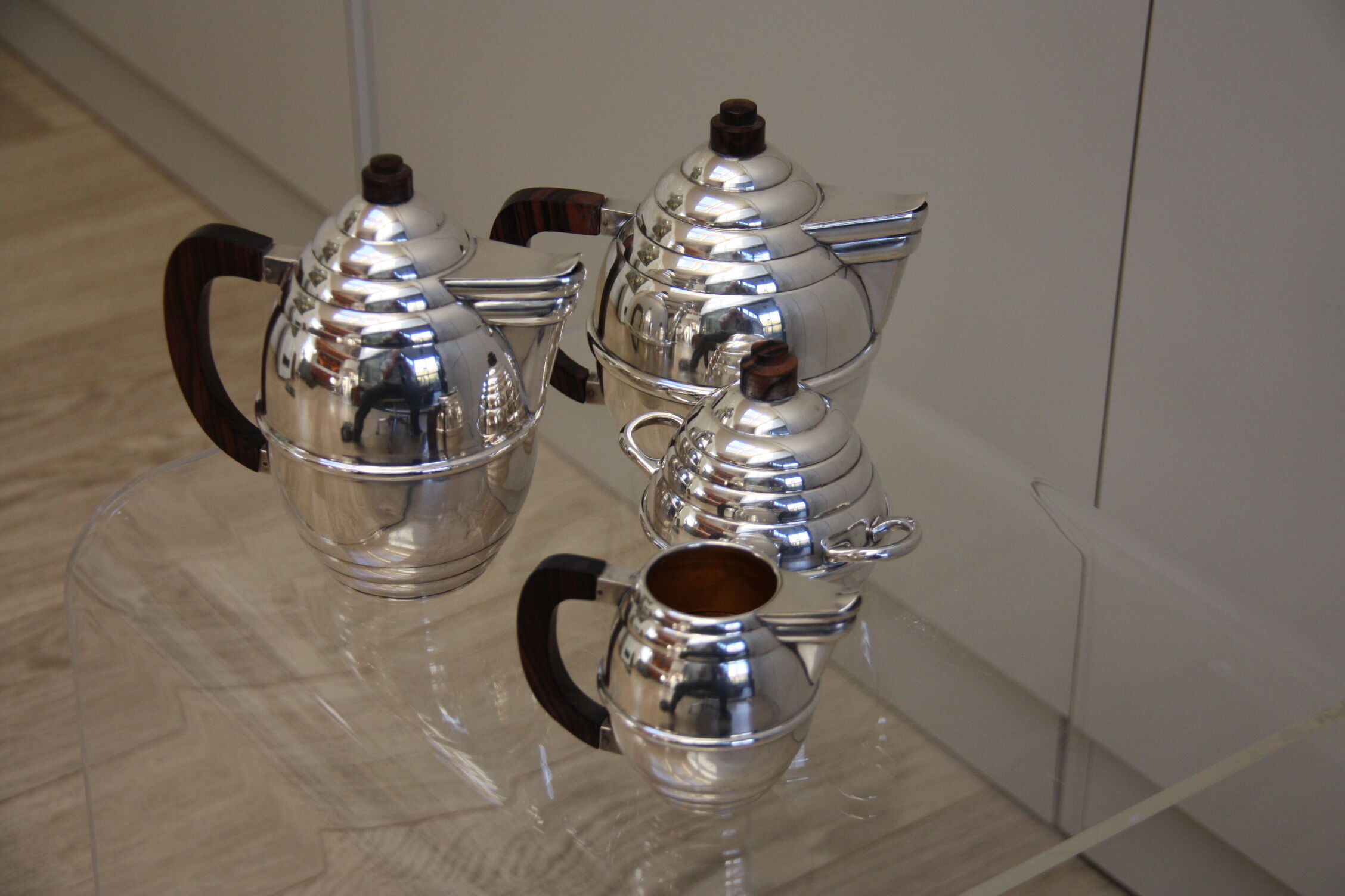 Silver plated coffee and tea set in art deco style - France - 1950's