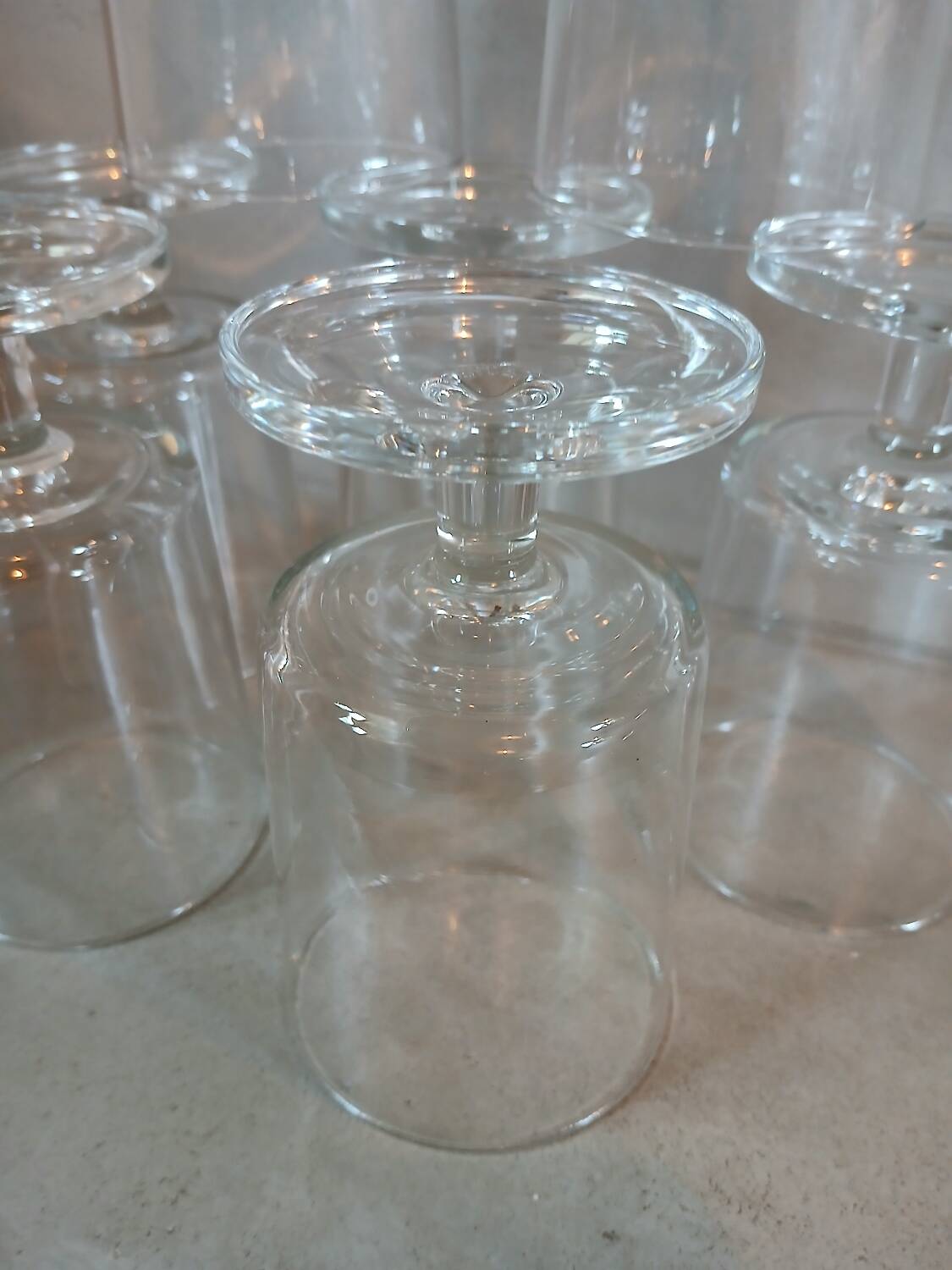 9 vintage stemmed glasses