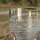 8 old white wine glasses engraved with a frieze late 19th early 20th