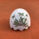Egg-shaped ceramic salt and pepper shakers with Couslip decor (primrose)
