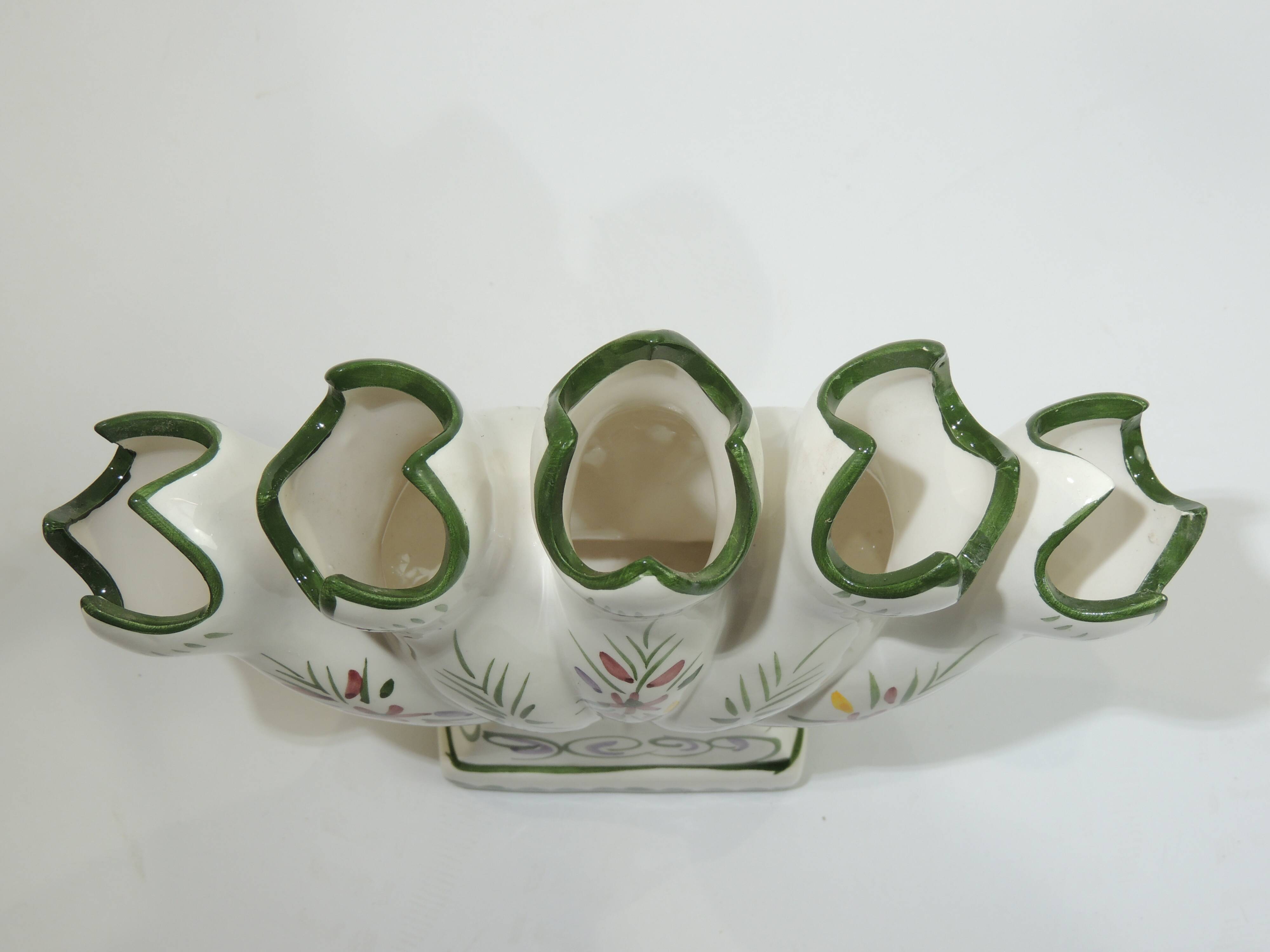 Pair vase soliflore faience/vintage