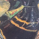 Oil on canvas, Breton scene, Breton village, signed Le Hellocq, Pont Aven