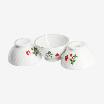 Set  de 3 bols en porcelaine ancienne