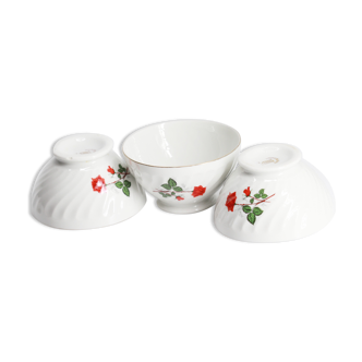 Set  de 3 bols en porcelaine ancienne