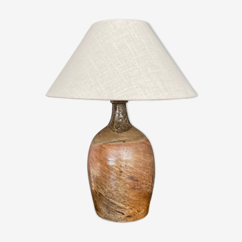 Vintage enamelled stoneware lamp 60s
