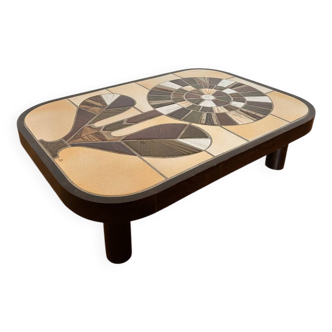 Table basse roger capron vintage ceramique