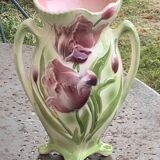 Large slip vase, glazed ceramic, Saint-Clément, France,