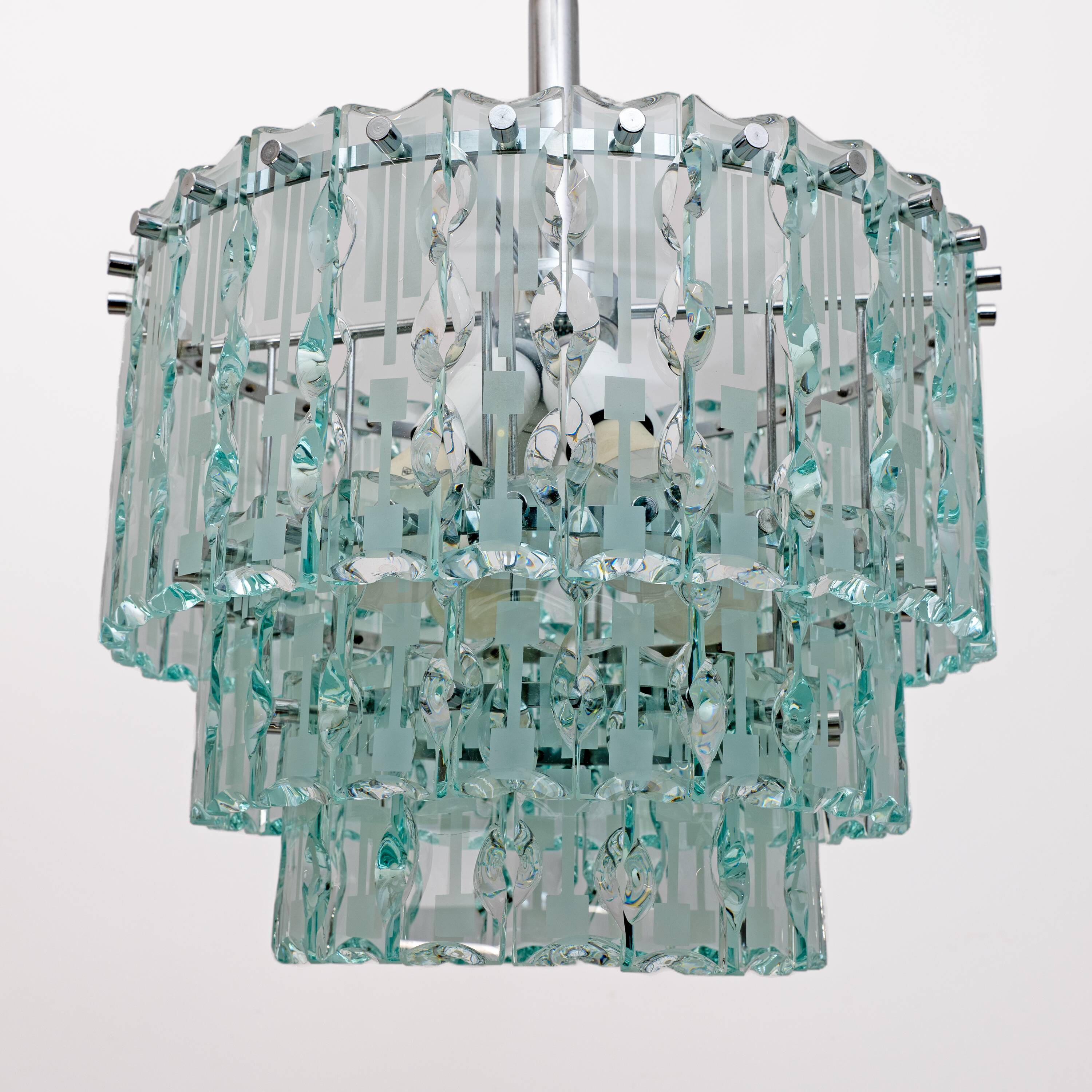 Ground Crystal Chandelier by Cristal Art, Italy, 1970s