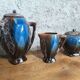 Art Deco coffee service Vallauris cobalt blue flambe glaze – 15 pieces