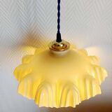 Yellow glass draped suspension Art Deco