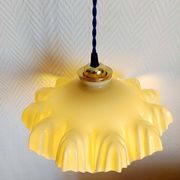 Yellow glass draped suspension Art Deco