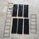 Double metal string shelf - 6 shelves, 3 uprights - vintage 1960