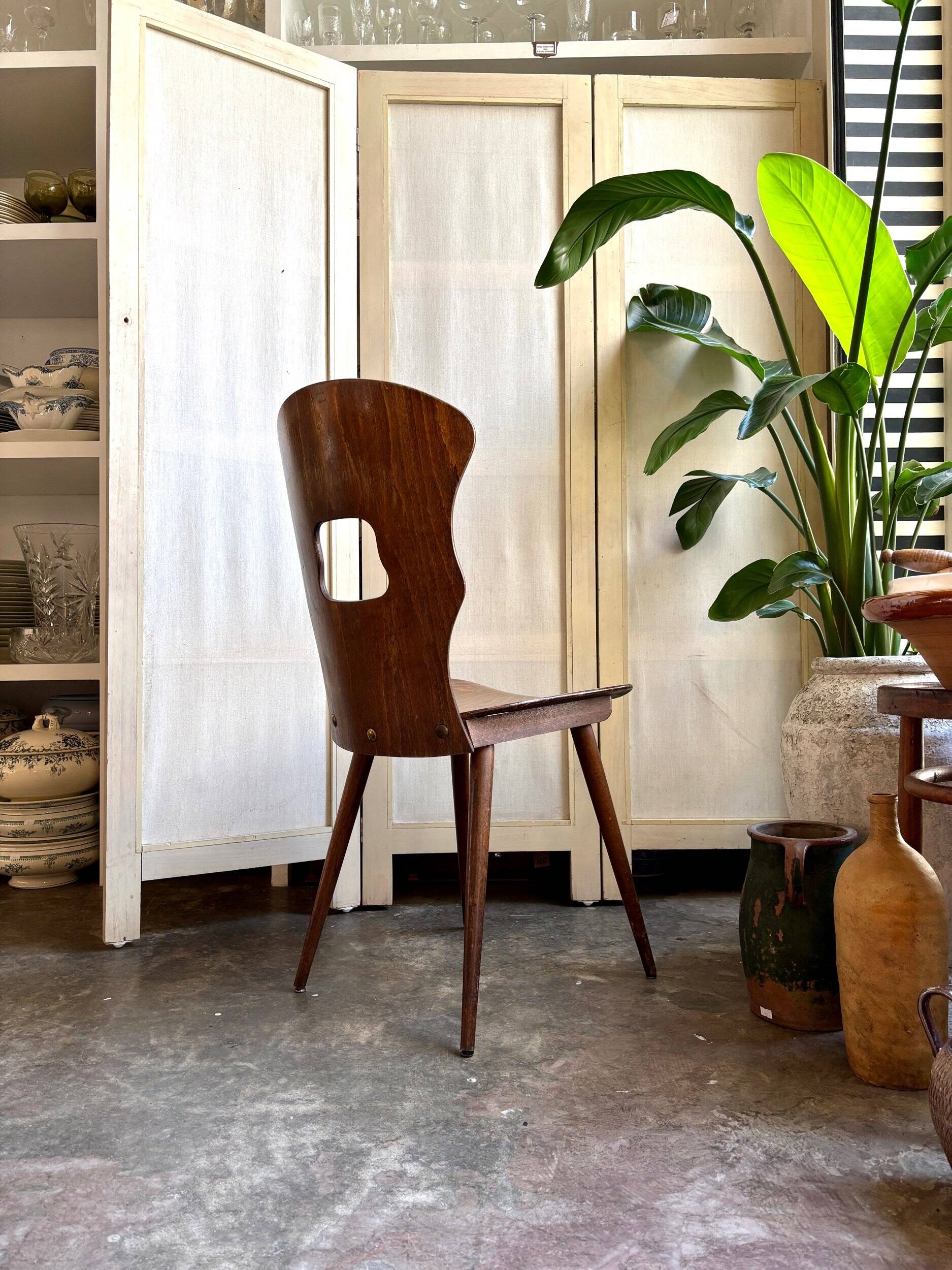 Baumann chair model "Gentiane" in dark wood