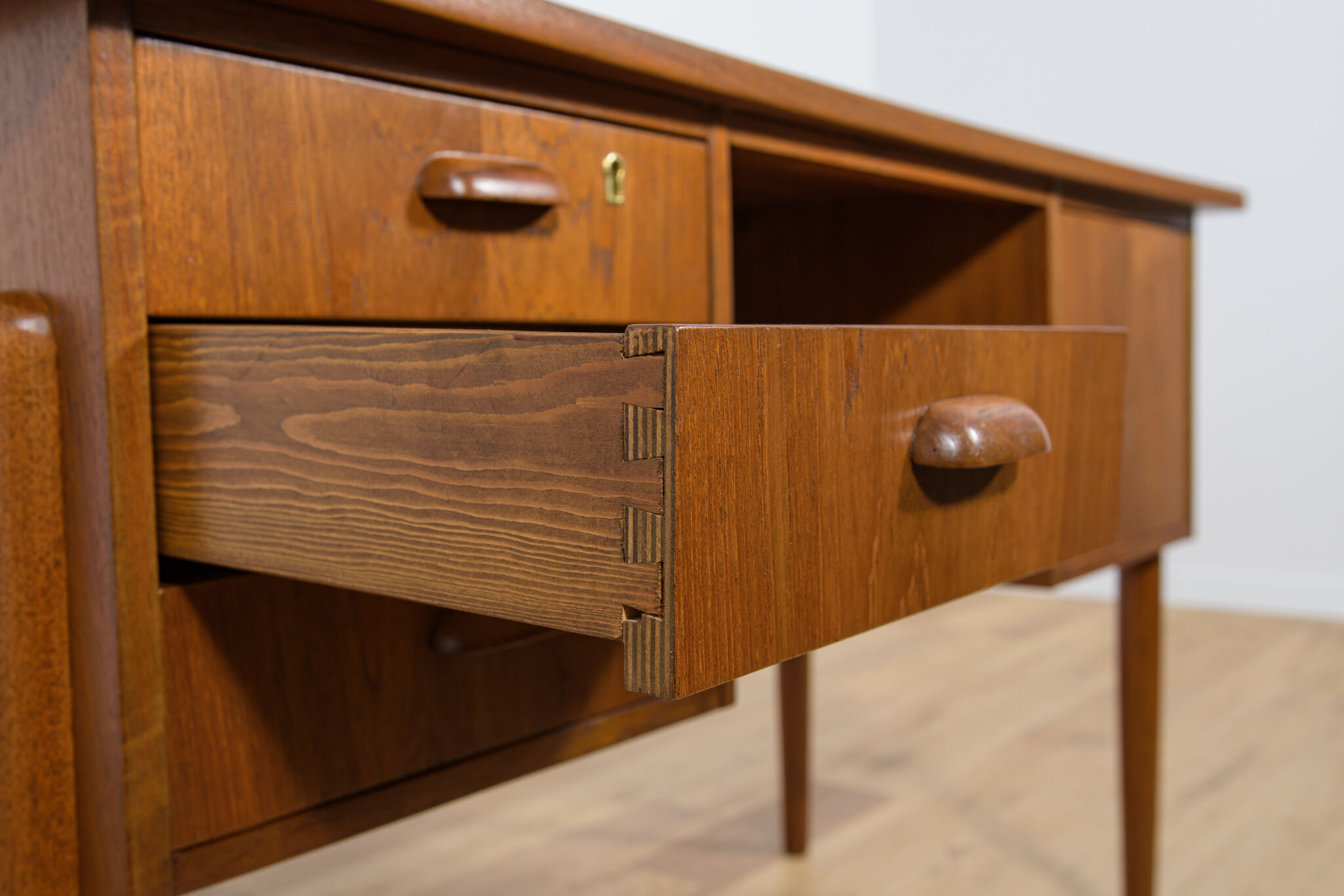 Mid-Century Danish Freestanding Teak Desk, 1960s