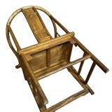 China 20th century: Horseshoe-shaped armchair in natural wood