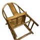 China 20th century: Horseshoe-shaped armchair in natural wood