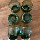 6 art deco glasses